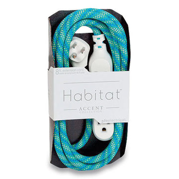 360 Electrical Habitat Accent Collection Braided Ac Extension Cord, 8 Ft, 13 A, Mint Julep freeshipping - TVN Wholesale